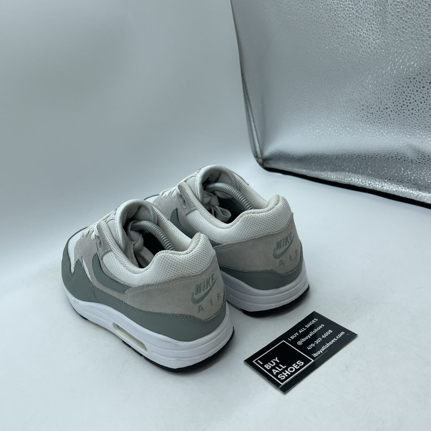 Size 10.5 - Nike Air Max 1 SC Mica Green Grey Suede Leather (DZ4549-100)