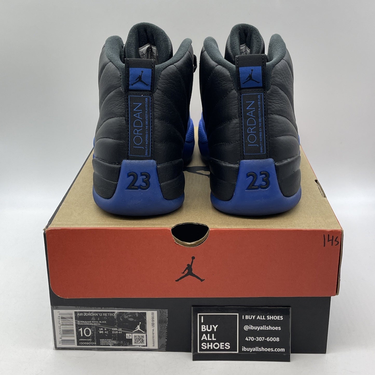 Size 10 - Air Jordan 12 Retro Game Royal Blue Black Suede Leather (130690-014)