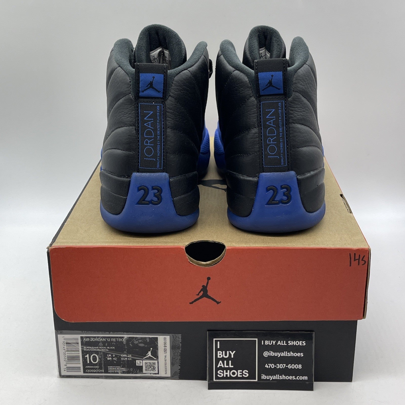 Size 10 - Air Jordan 12 Retro Game Royal Blue Black Suede Leather (130690-014)