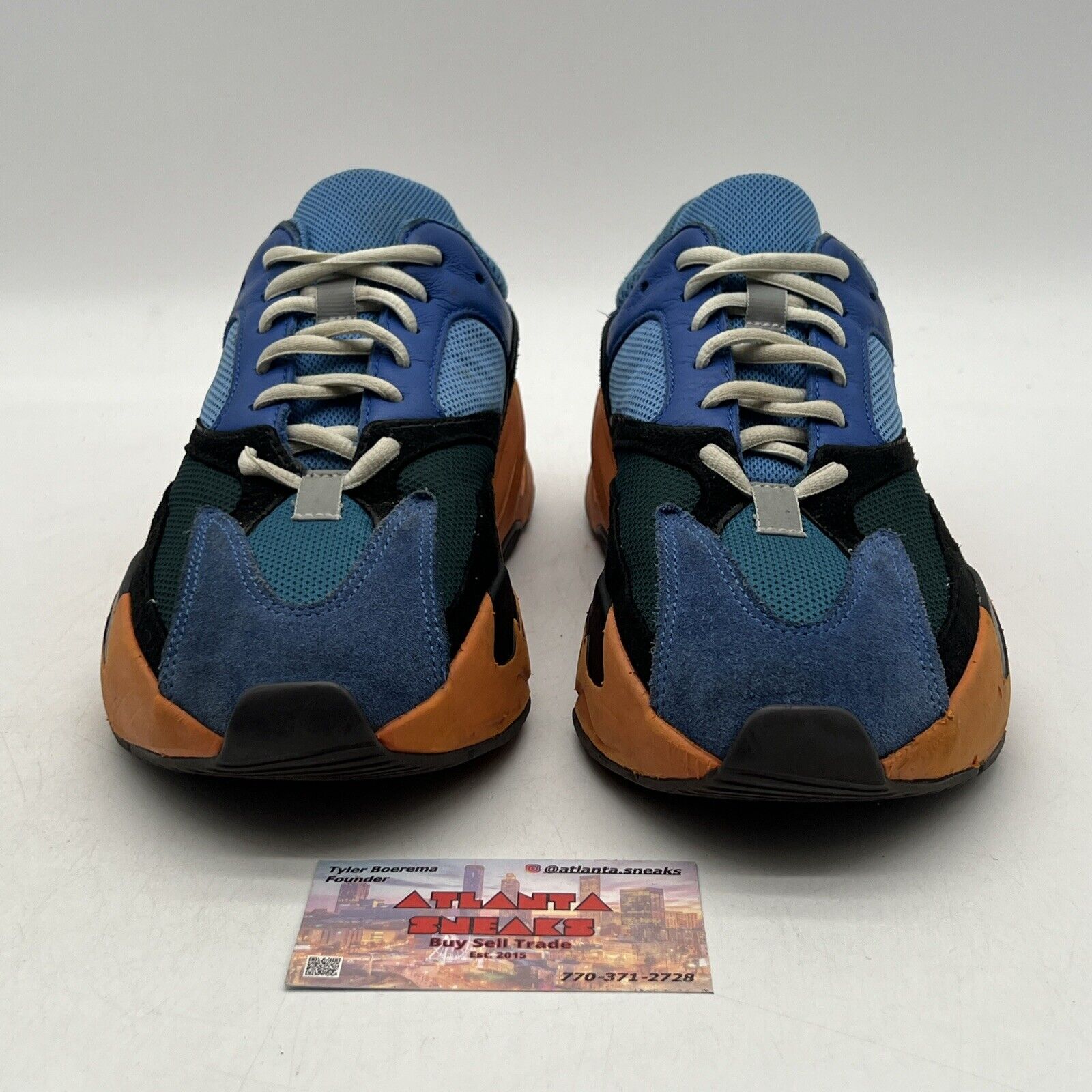 Size 9.5 - adidas Yeezy Boost 700 Bright Blue Black Orange Suede  (GZ0541)