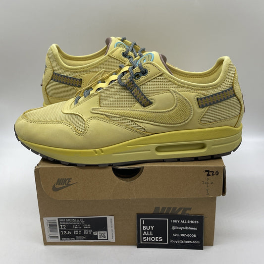 Size 12 - Nike Air Max 1 x Travis Scott Saturn Gold Yellow Suede (DO9392-700)