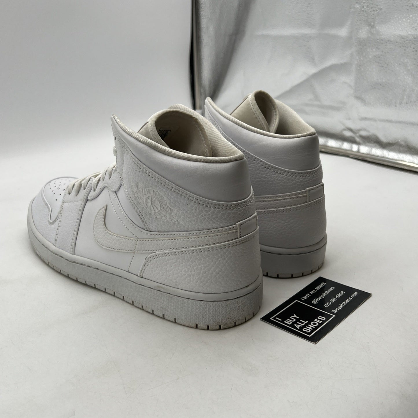 Size 13 - Air Jordan 1 Mid Triple White - (554724-130)
