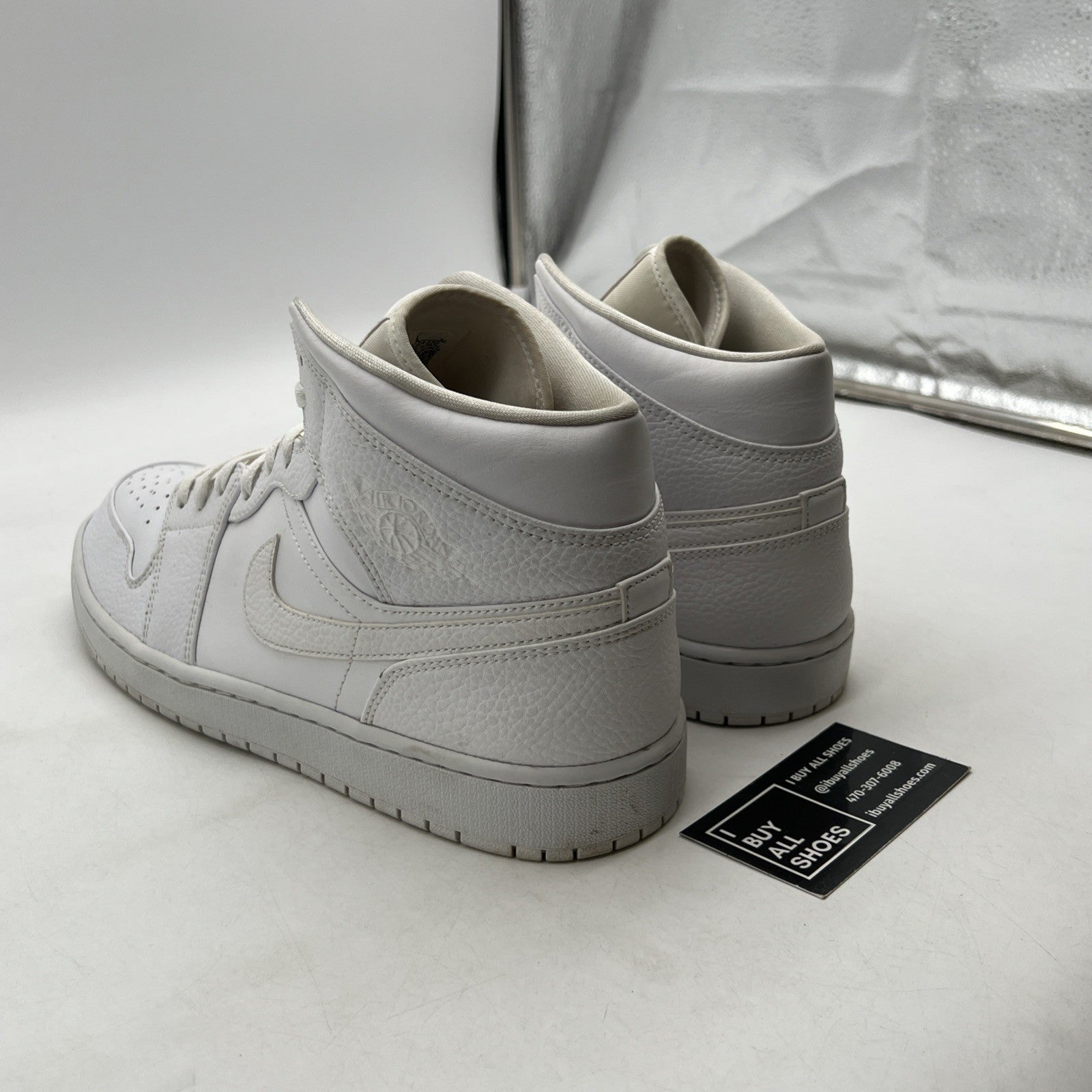 Size 13 - Air Jordan 1 Mid Triple White - (554724-130)