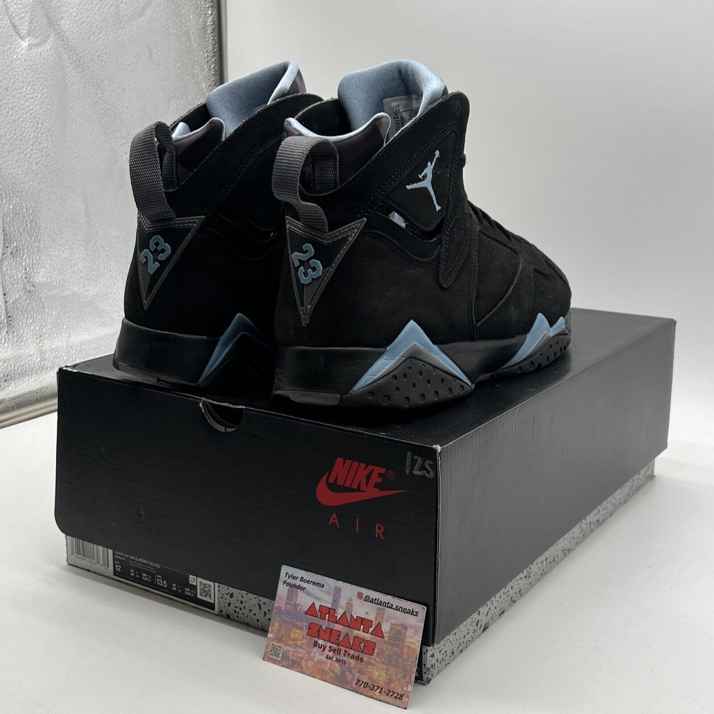 Size 12 - Air Jordan 7 Retro 2023 Chambray Black Blue Suede (CU9307-004)