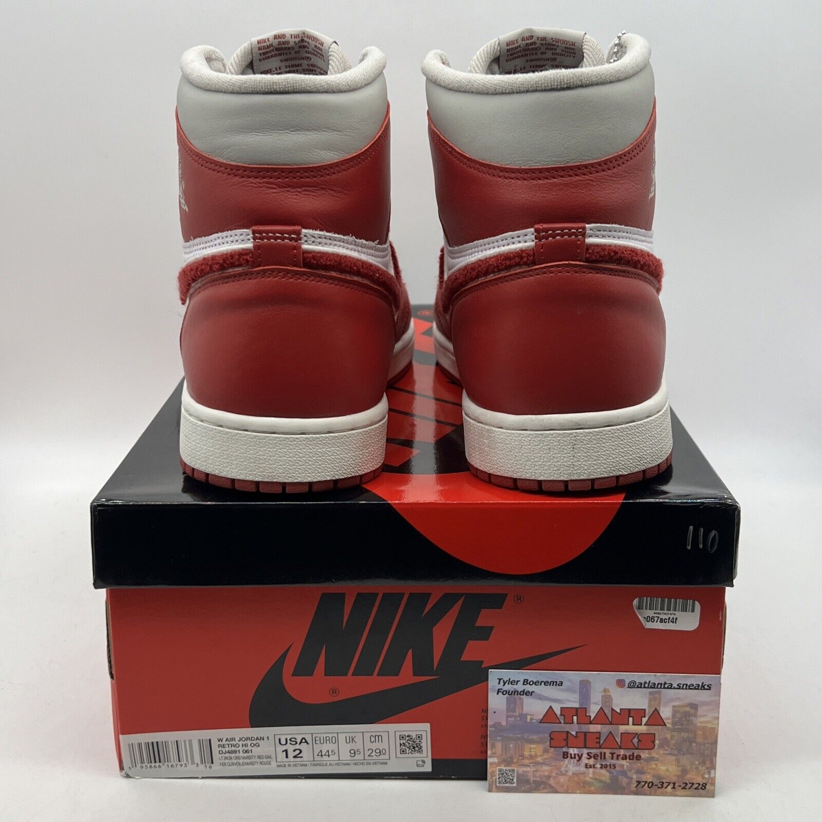 Size 12 - Air Jordan 1 OG High Newstalgia Chenille W White Leather (DJ4891-061)
