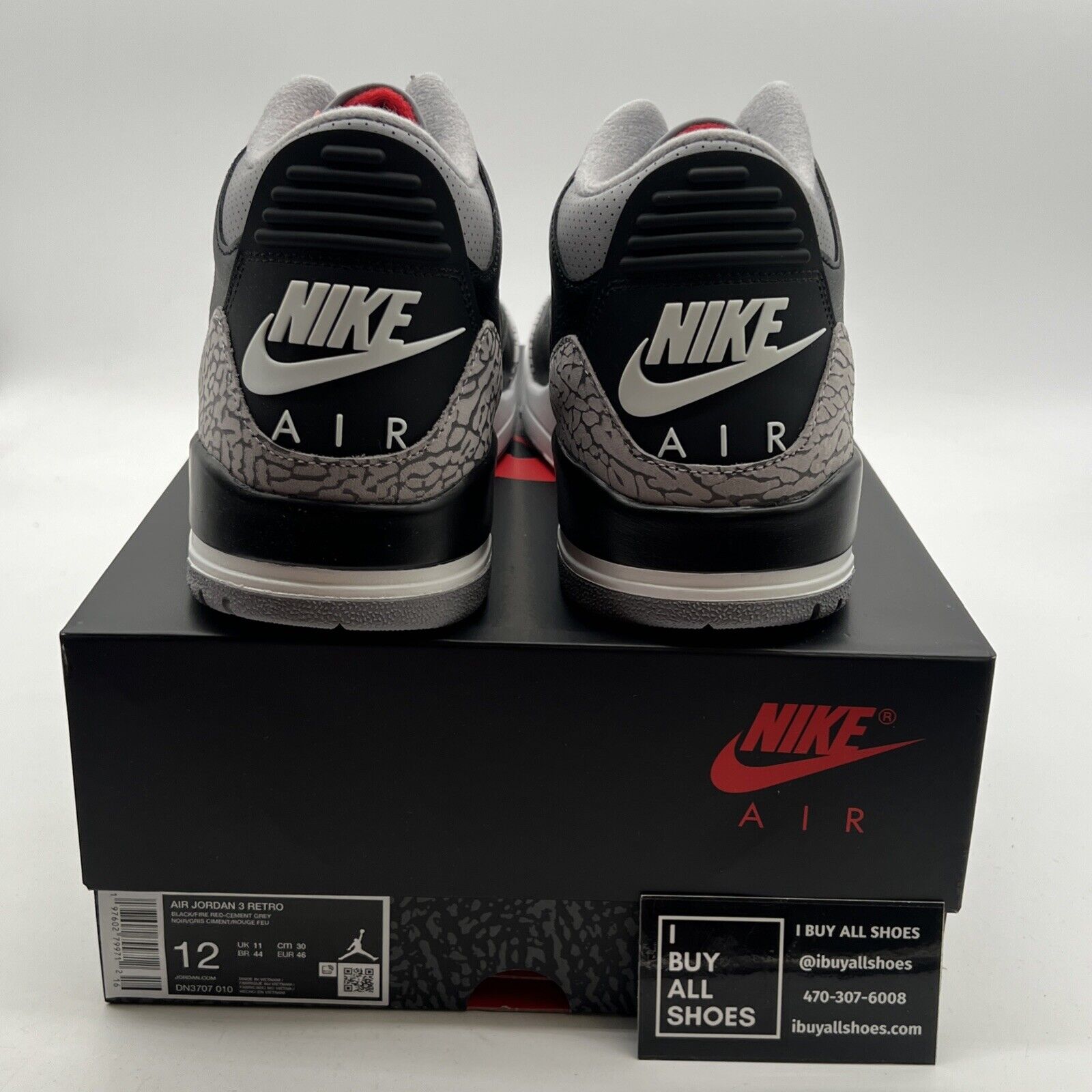 Size 12 - Air Jordan 3 Retro OG 2024 Black Cement (DN3703-010)