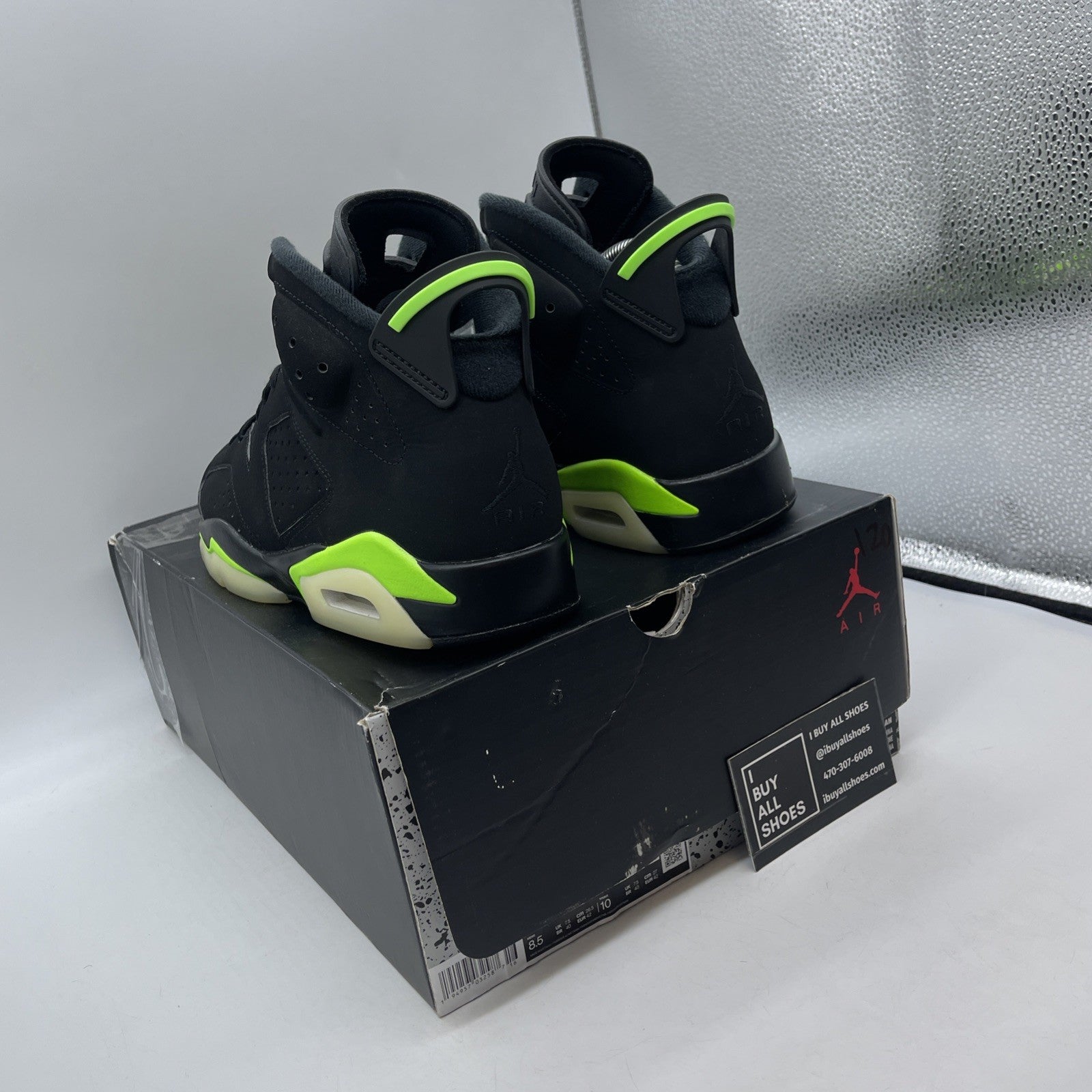 Size 8.5 - Air Jordan 6 Retro Electric Green 2021 Black Suede (CT8529-003)