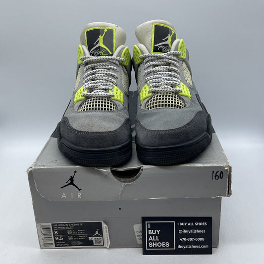Size 8 - Jordan 4 Retro SE Mid Neon 95 Grey Black Suede (CT5342-007)