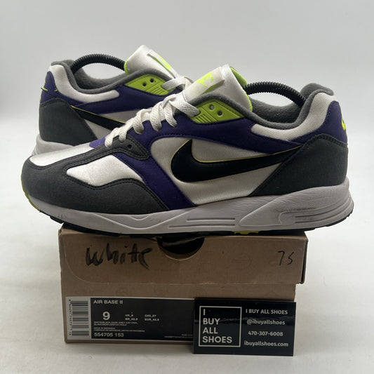 Size 9 - Nike Air Base 2 White Grey Court Purple (554705-153)