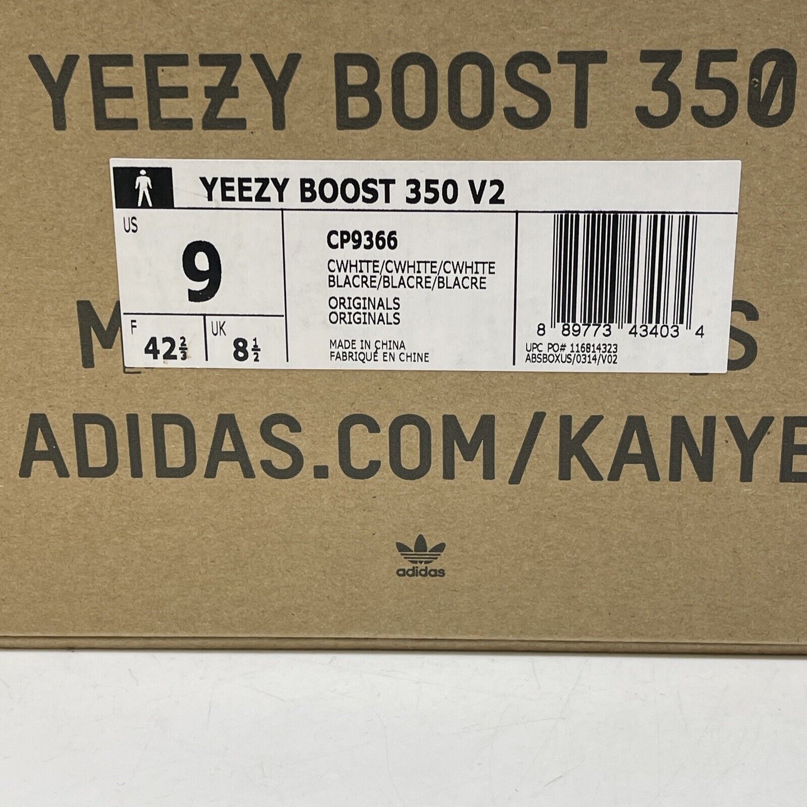 Size 9 - adidas Yeezy Boost 350 V2 Low Cream White / Triple White Suede (CP9366)