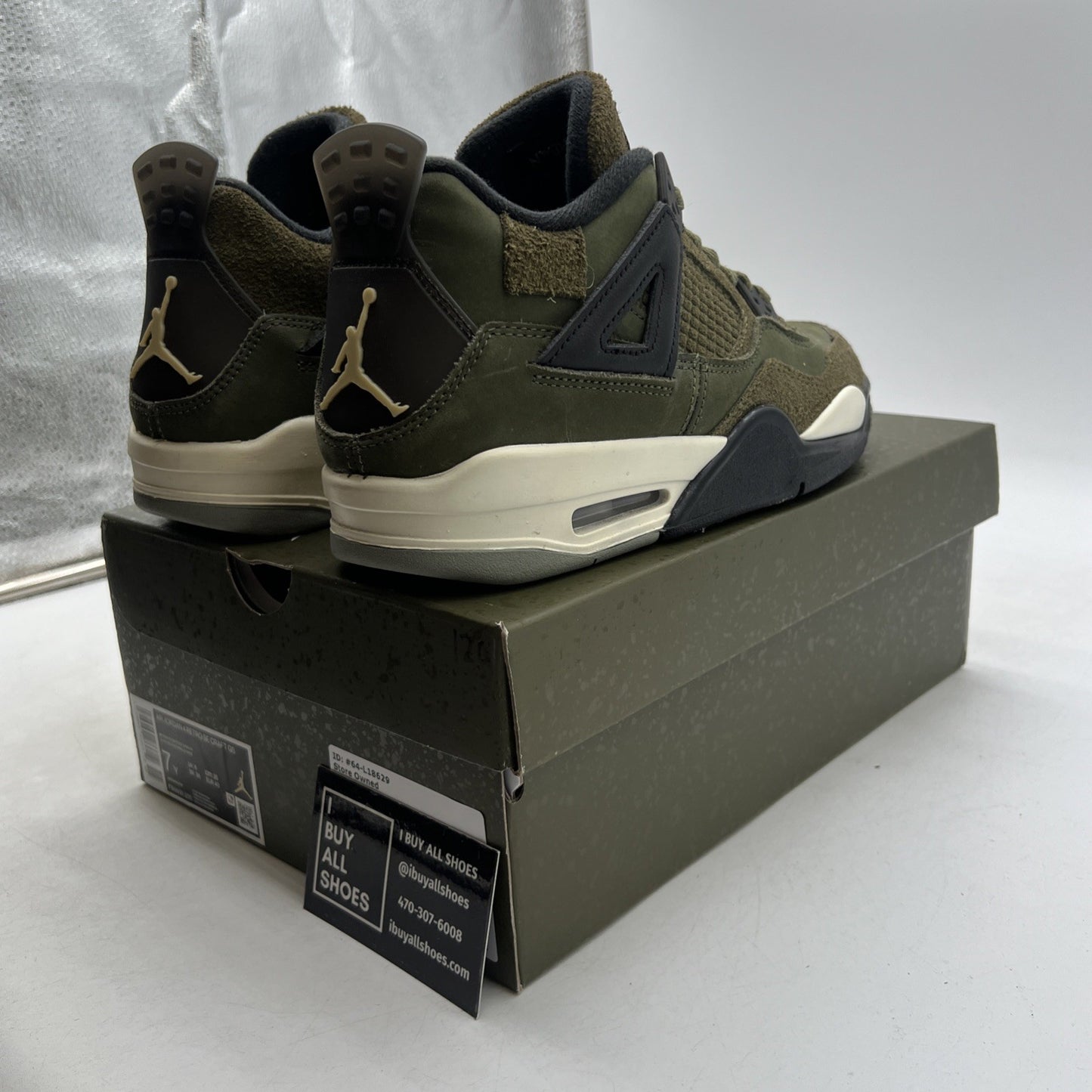 Size 7Y - Air Jordan 4 SE Retro Low Craft - Olive (FB9928-200)