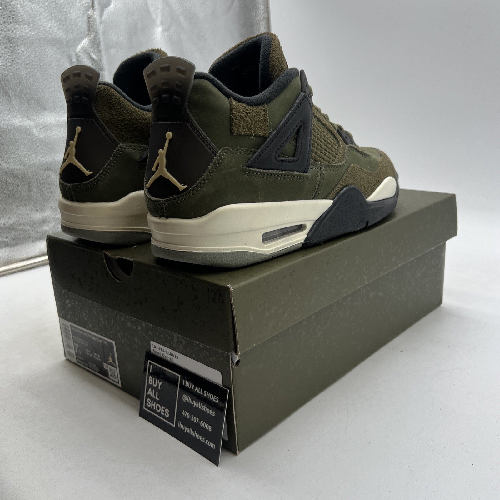 Size 7Y - Air Jordan 4 SE Retro Low Craft - Olive (FB9928-200)