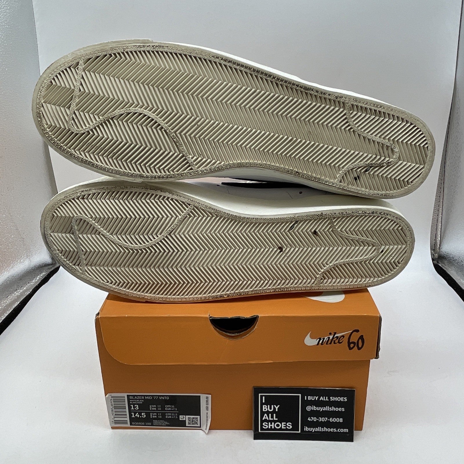 Size 13 - Nike Blazer Mid 77 Vintage White Black 2019 (BQ6806-100)