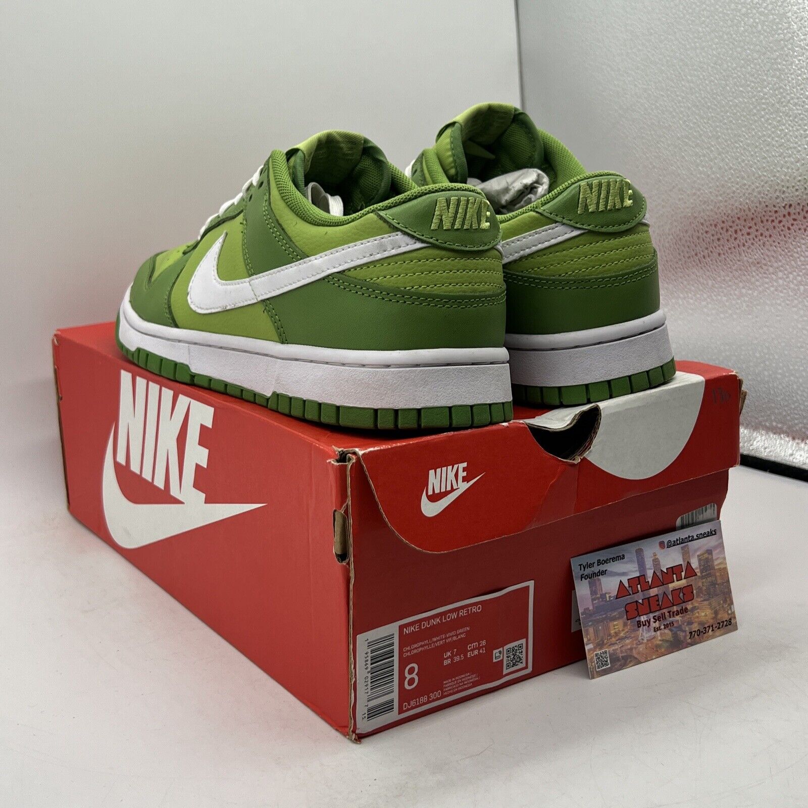 Size 8 - Nike Dunk Low Chlorophyll White Leather (DJ6188-300)