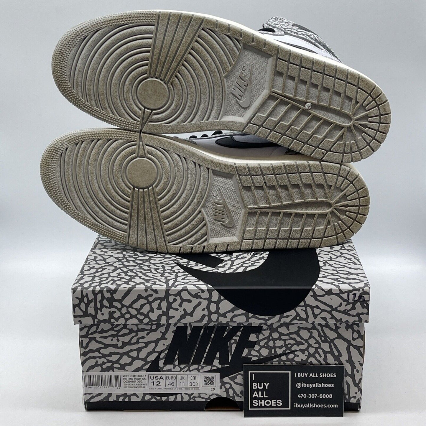 Size 12 - Air Jordan 1 Retro OG High White Cement White Grey Suede (DZ5485-052)