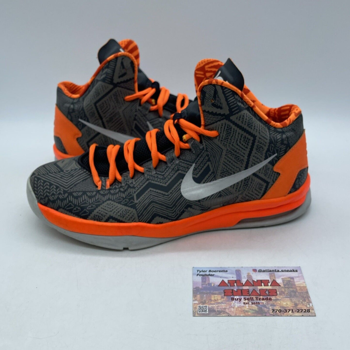 Size 7Y - Nike KD Black History Month Orange Silver Grey White (555641-003)