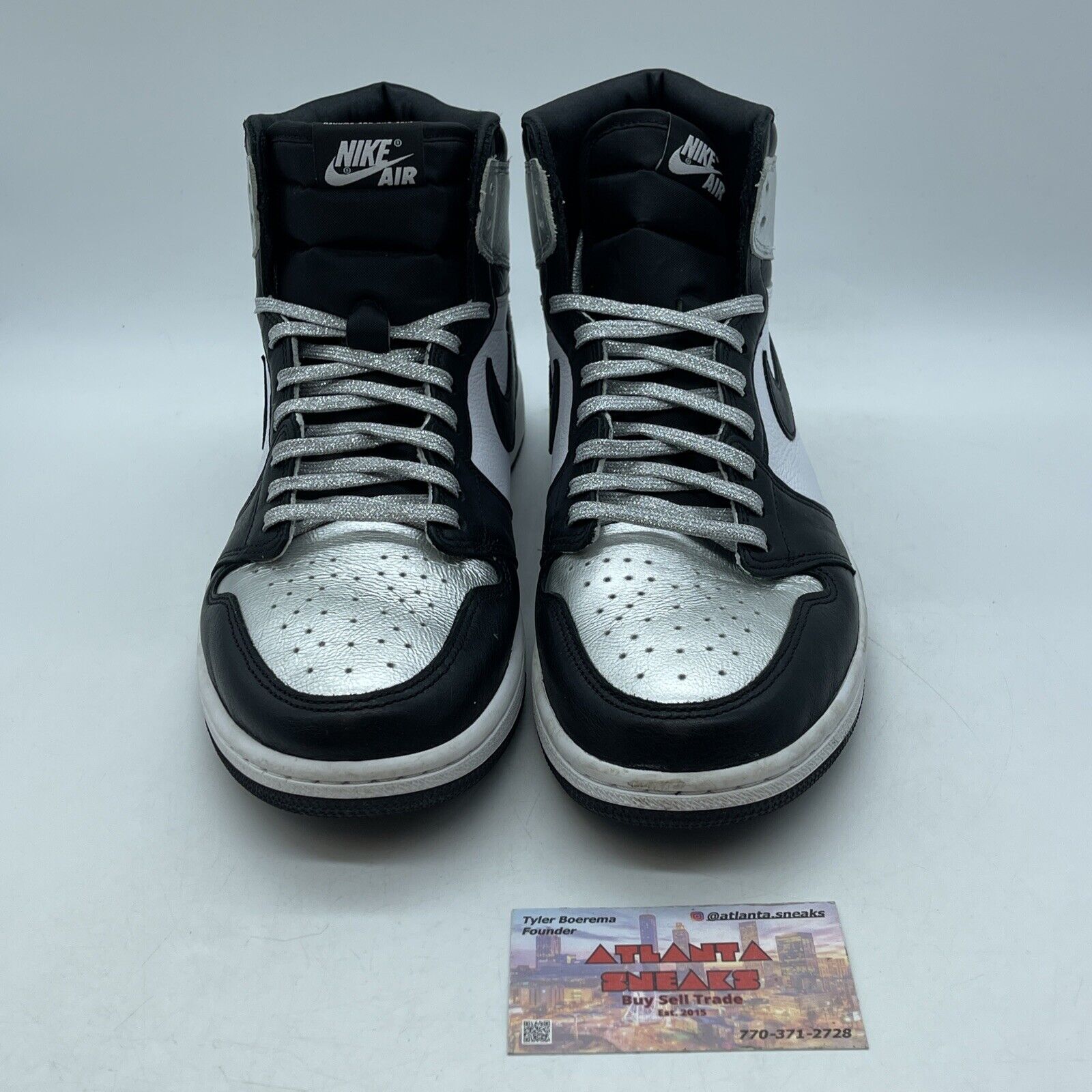 Size 11.5 - Jordan 1 High OG Metallic Silver White Black Leather (CD0461-001)