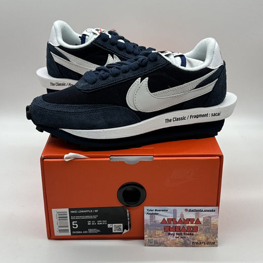 Size 5 - Nike LDV Waffle x Fragment Design x sacai Low Blackened Blue