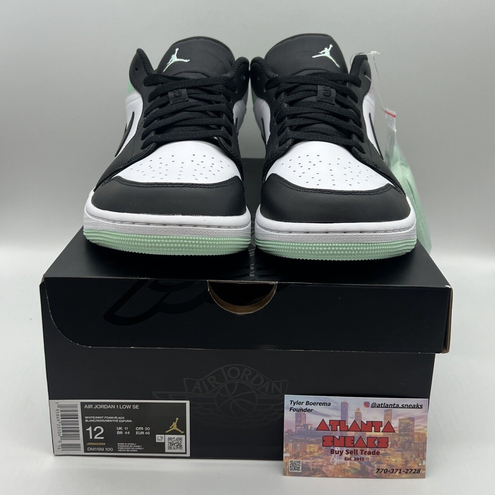 Size 12 - Jordan 1 Low SE Tie Dye Og All Brand New Mint Black Leather White