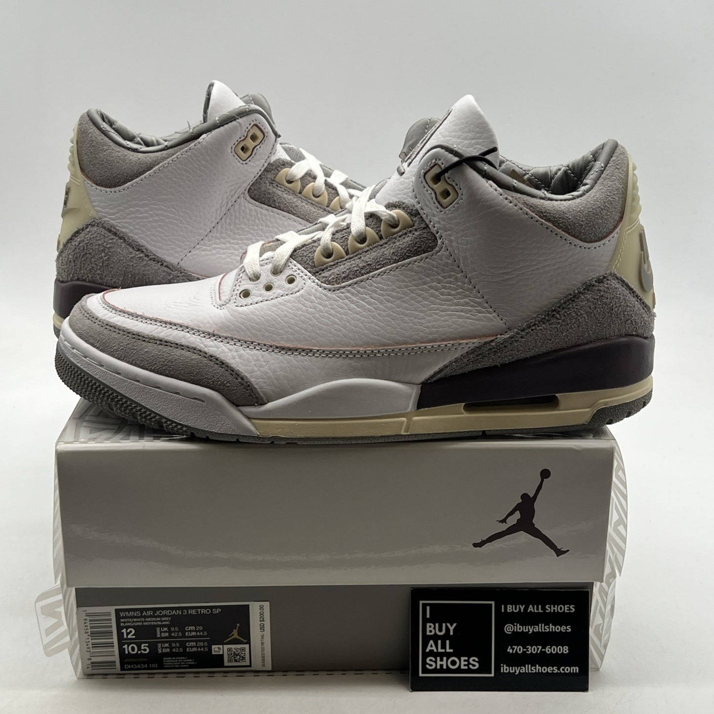 Size 12 - Air Jordan 3 Retro SP x A Ma Maniere Low Raised By Women W