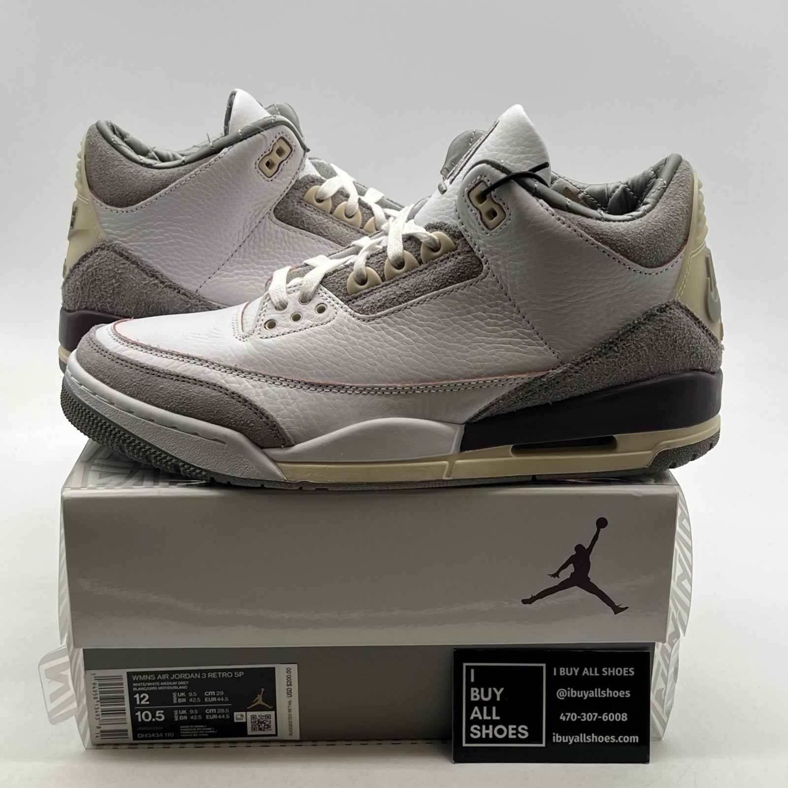 Size 12 - Air Jordan 3 Retro SP x A Ma Maniere Low Raised By Women W