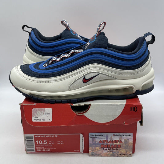 Size 10.5 - Nike Air Max 97 SE Blue Nebula Suede White Leather (AQ4126-400)