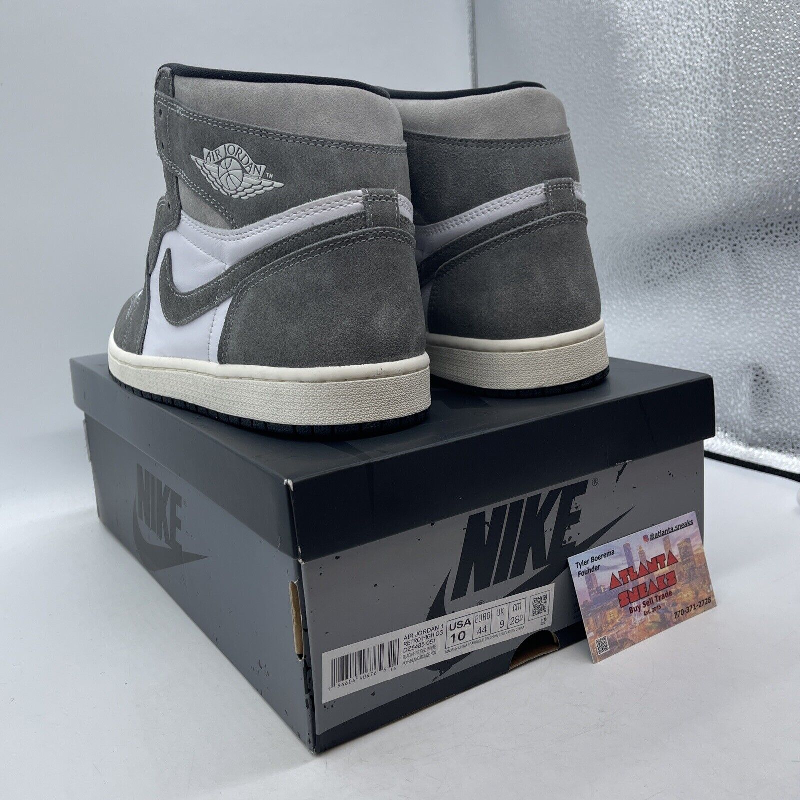 Size 10 - Air Jordan 1 Retro OG High Washed Black White Suede (DZ5485-051)