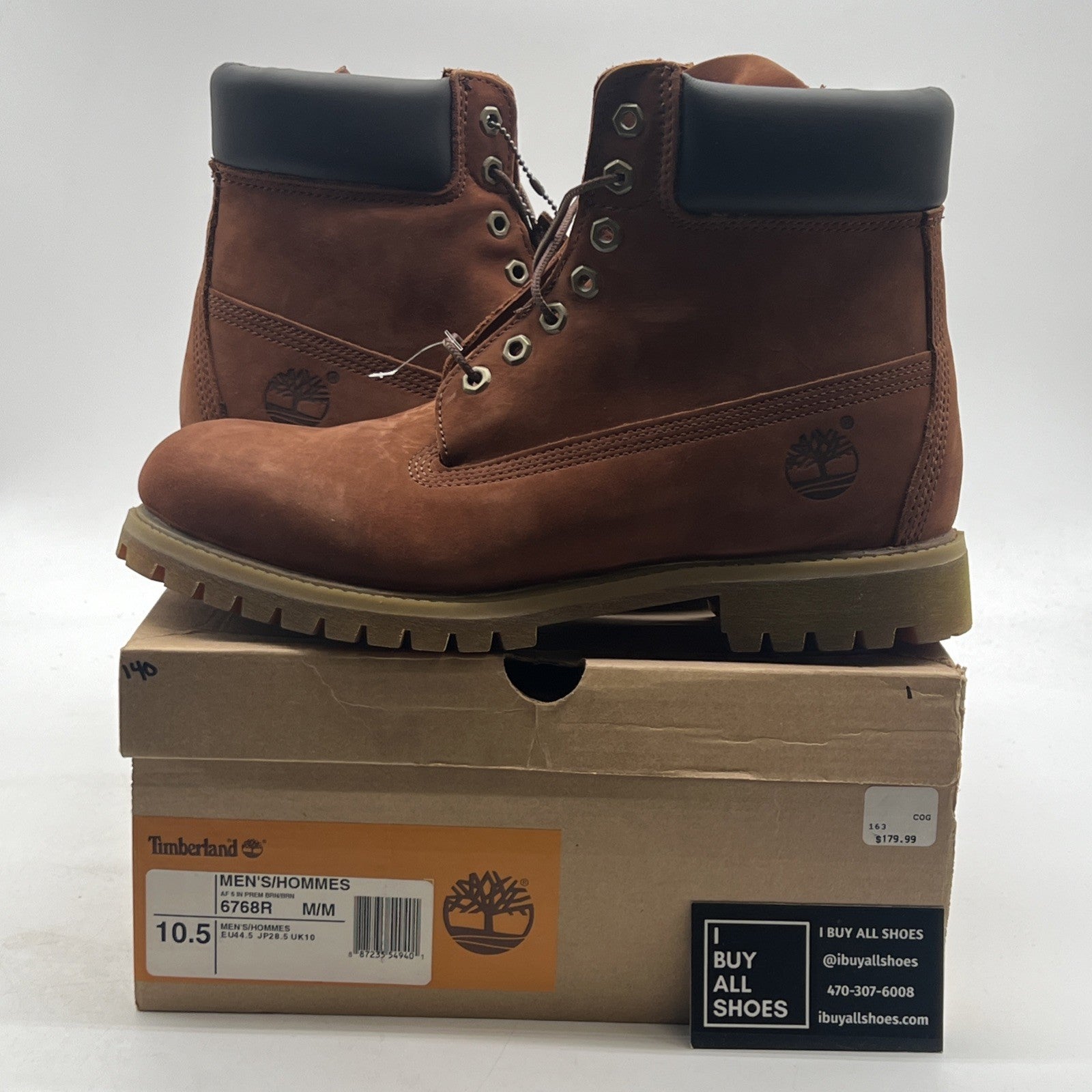 Size 10.5 - Timberland 6 Inch Premium Brown Mens Boot Waterproof Combat (6768R)