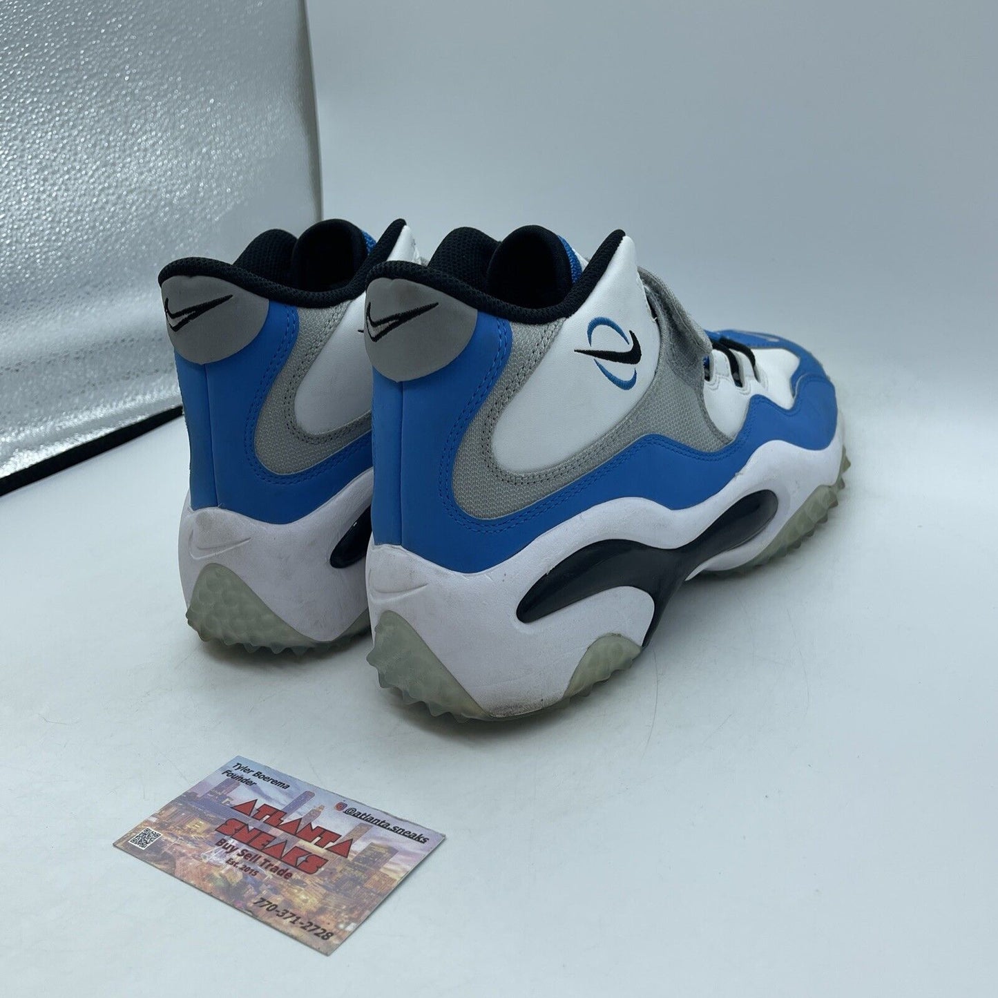 Size 9 - Nike Air Zoom Turf White Photo Blue Grey Black Suede (644104-100)