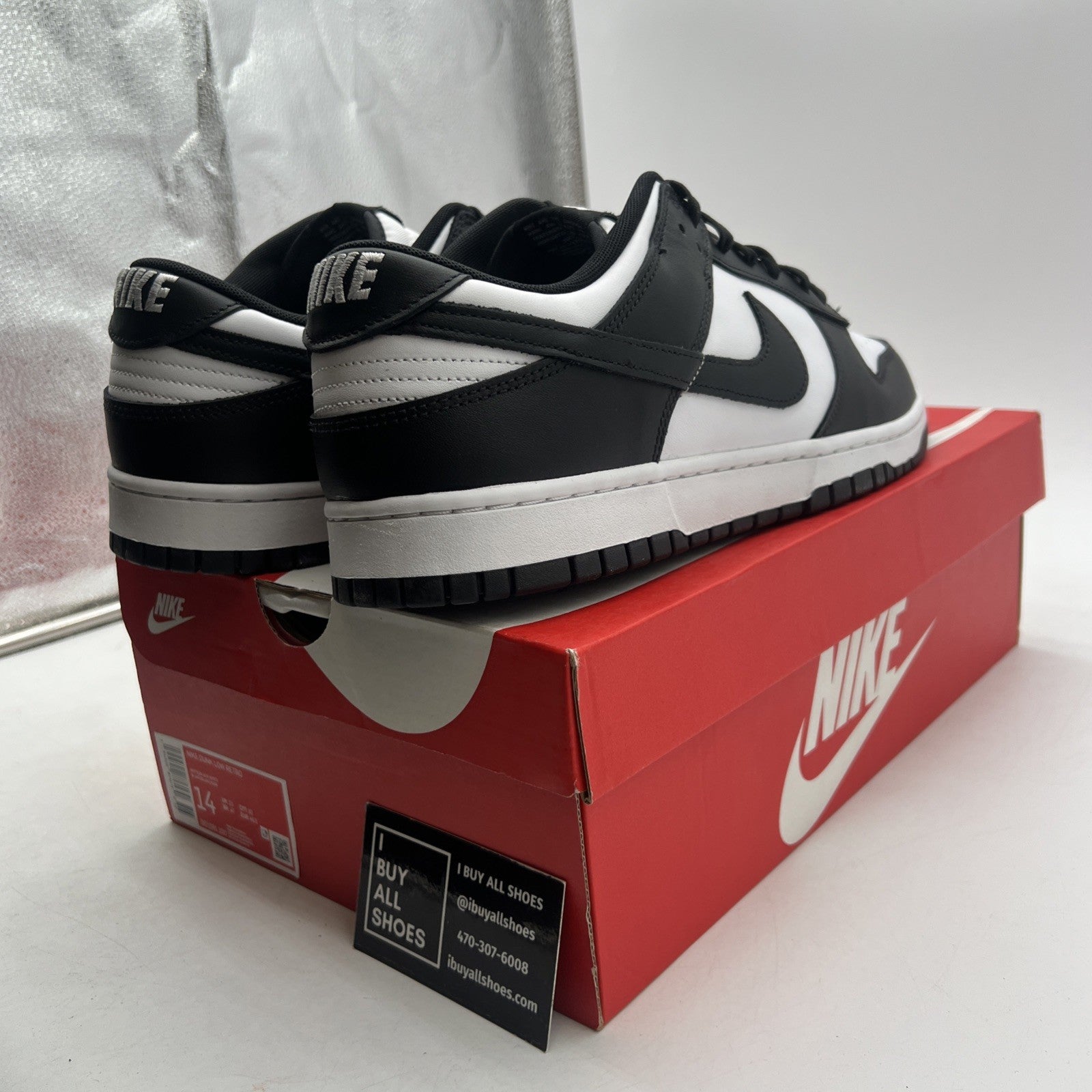 Size 14 - Nike Dunk Low Black White (DD1391-100)