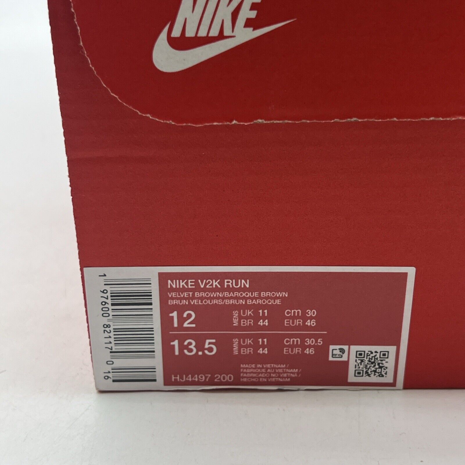Size 12 - Nike V2K Run Velvet Brown (HJ4497-200)