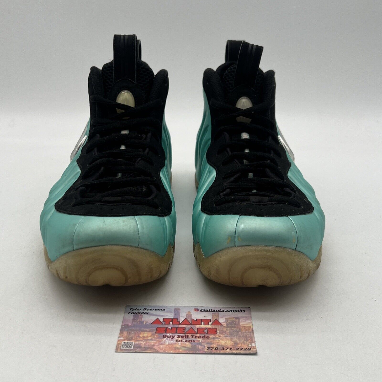 Size 11 - Nike Air Foamposite Pro Island Green Black Suede Silver (624041-303)