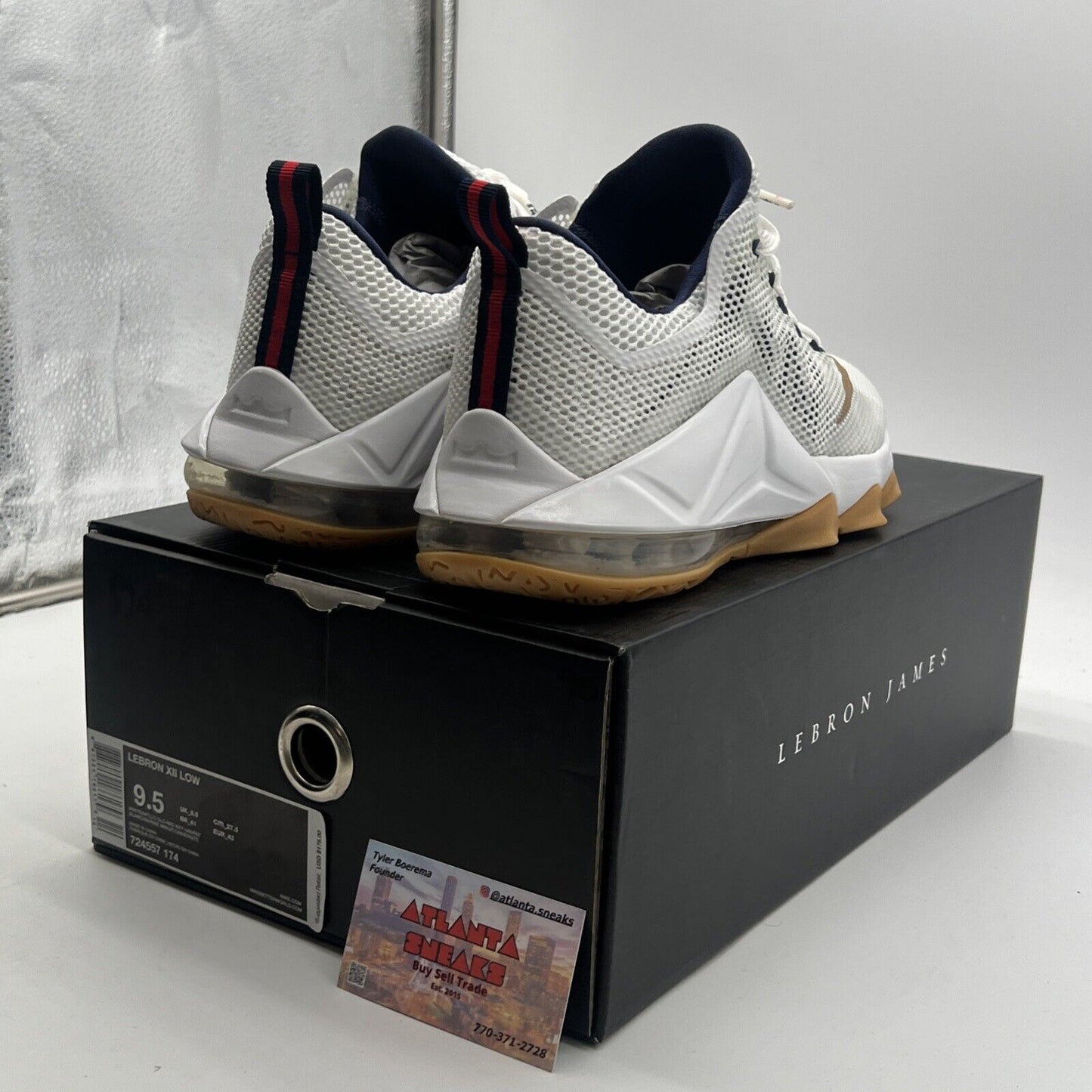 Size 9.5 - Nike LeBron 12 Low USA (724557-174)