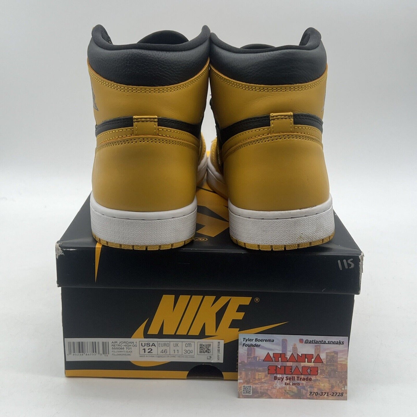 Size 12 - Jordan 1 Retro OG High Pollen Black White Yellow (555088-701)