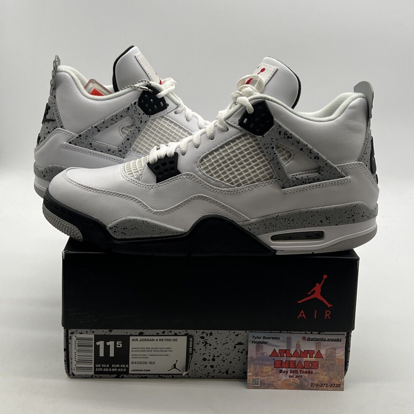 Size 11.5 - Air Jordan 4 Retro OG Mid White Cement (840606-192)