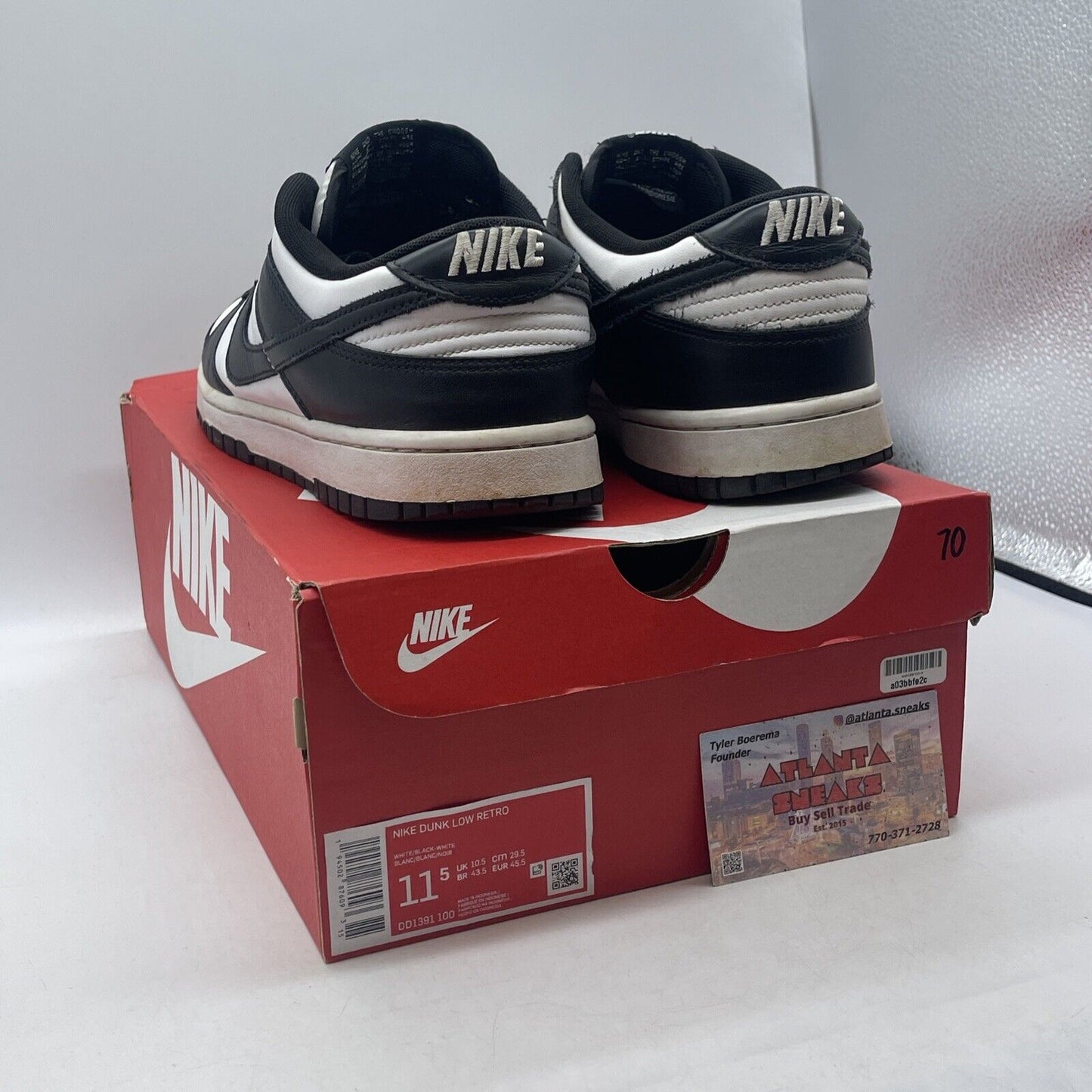 Size 11.5 - Nike Dunk Low Black White Leather (DD1391-100)