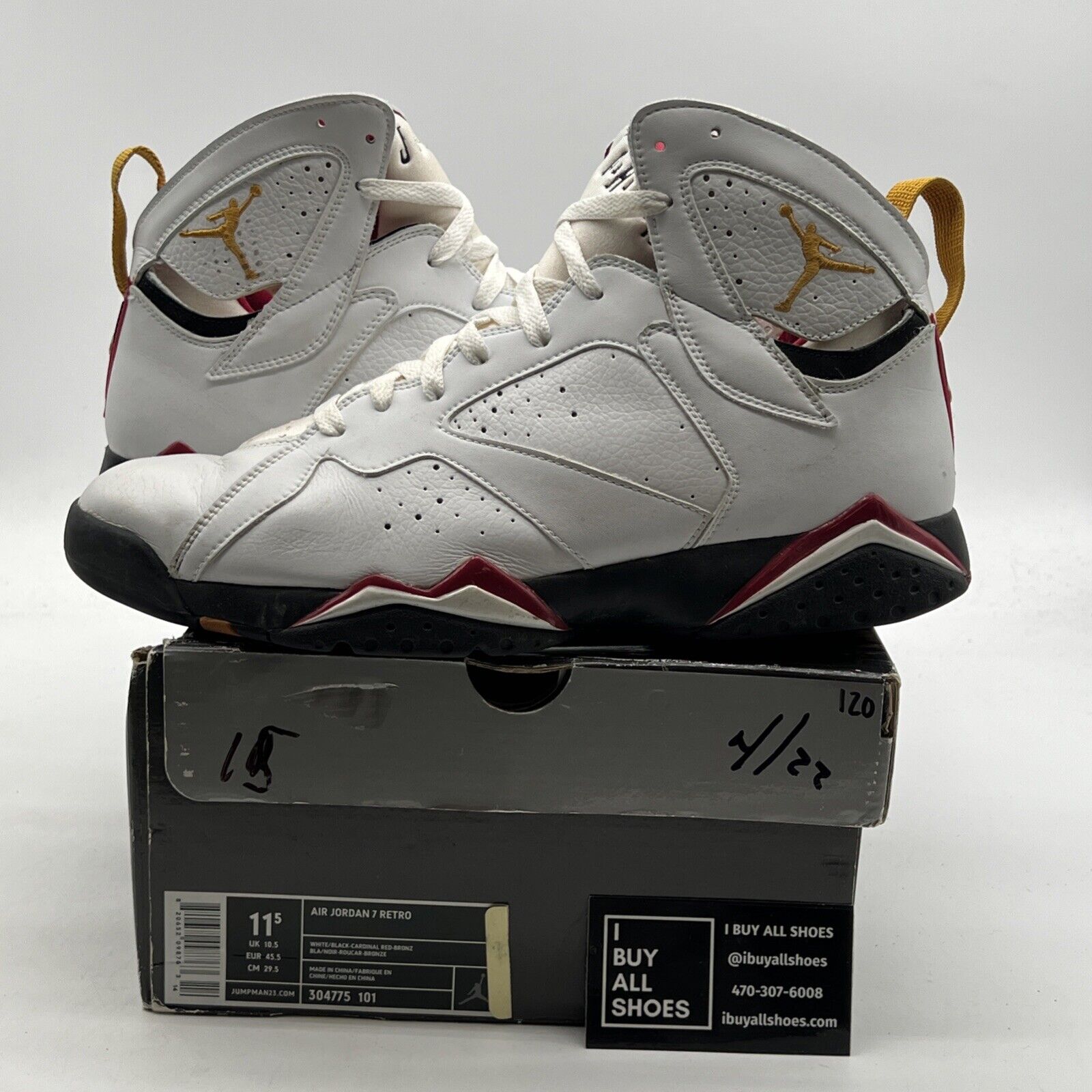 Size 11.5 - Air Jordan 7 Retro 2006 Cardinal (304775-101)