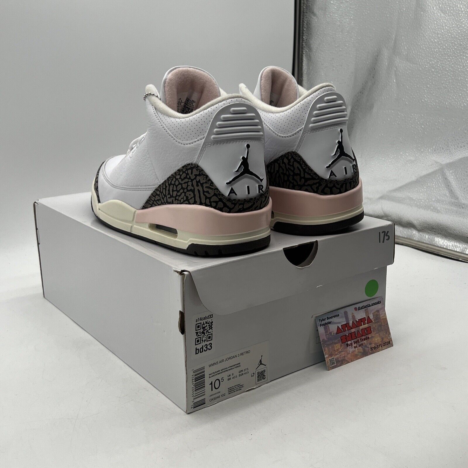 Size 10.5W - Air Jordan 3 Retro Neapolitan Pink Brown White Leather (CK9246-102)