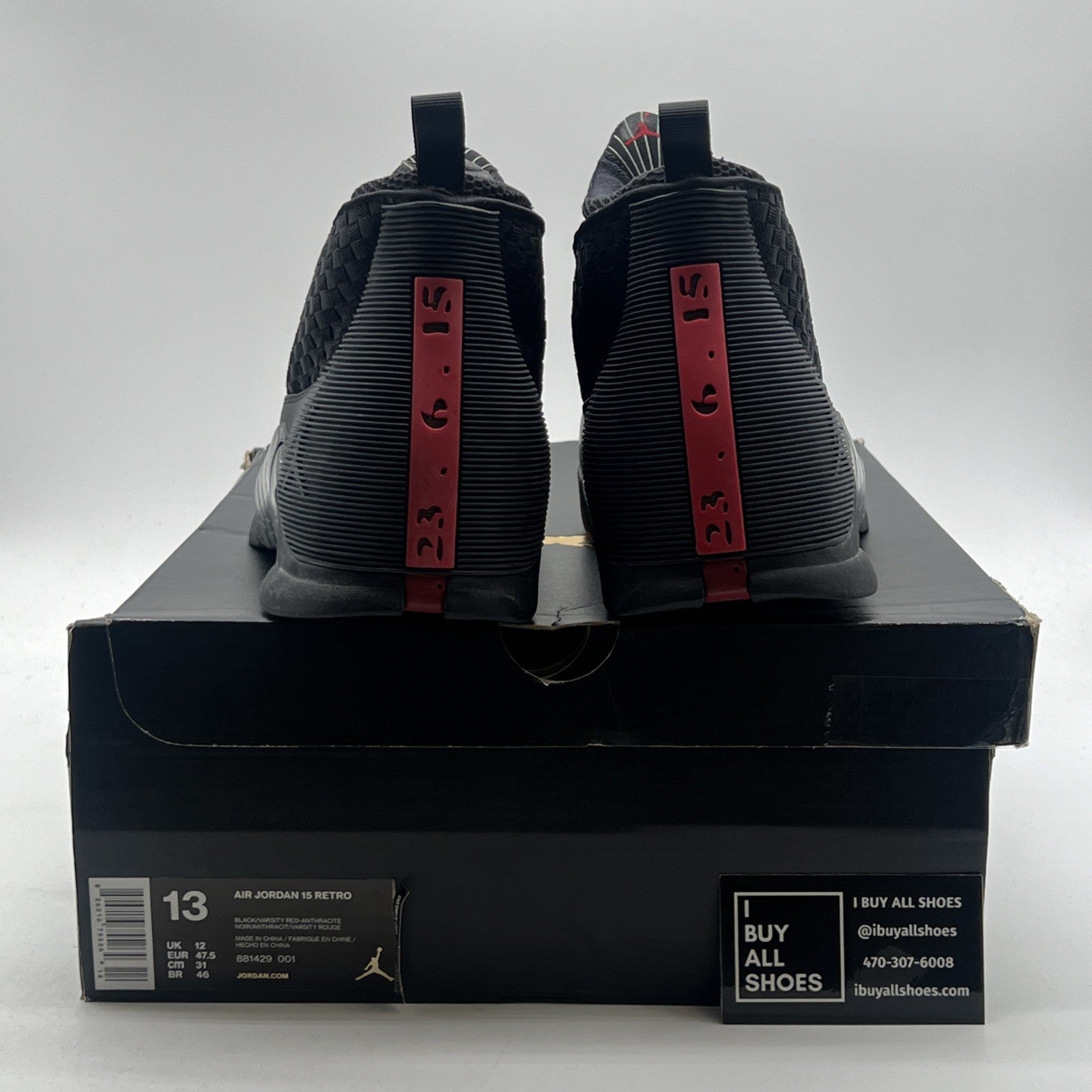 Size 13 - Air Jordan 15 Retro 2017 Stealth (881439-001)