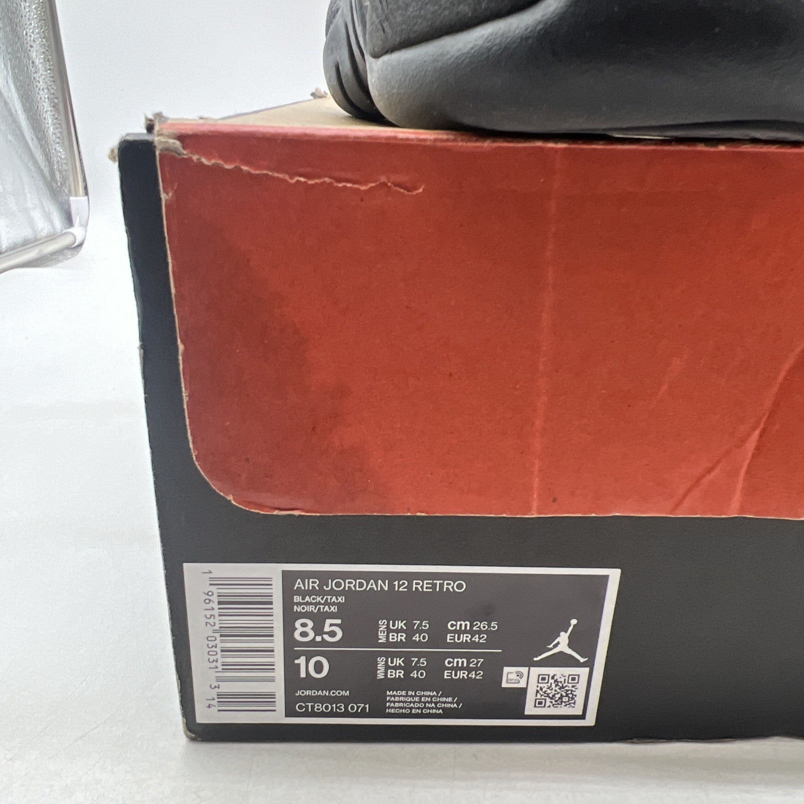 Size 8.5 - Air Jordan 12 Retro Mid Black Taxi (CT8013-071)