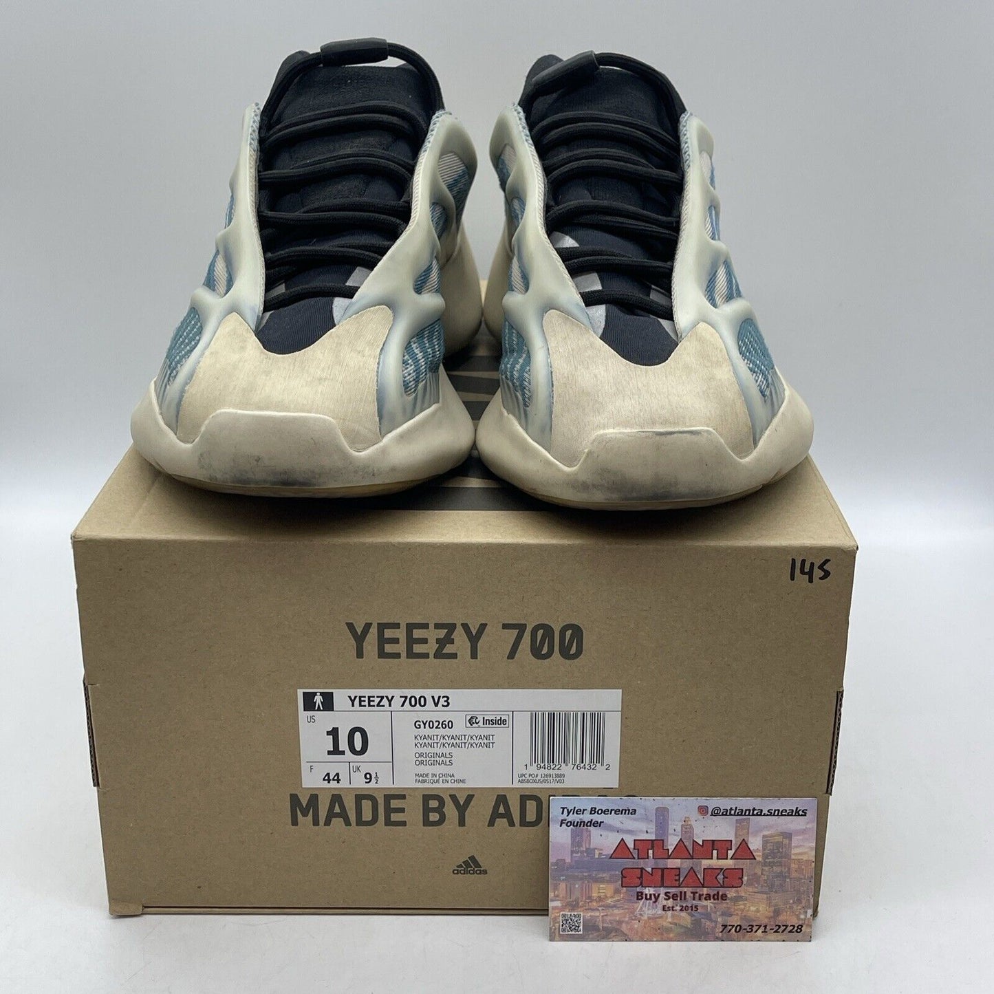 Size 10 - adidas Yeezy 700 V3 Kyanite Blue Suede Tan Leather (GY0260)