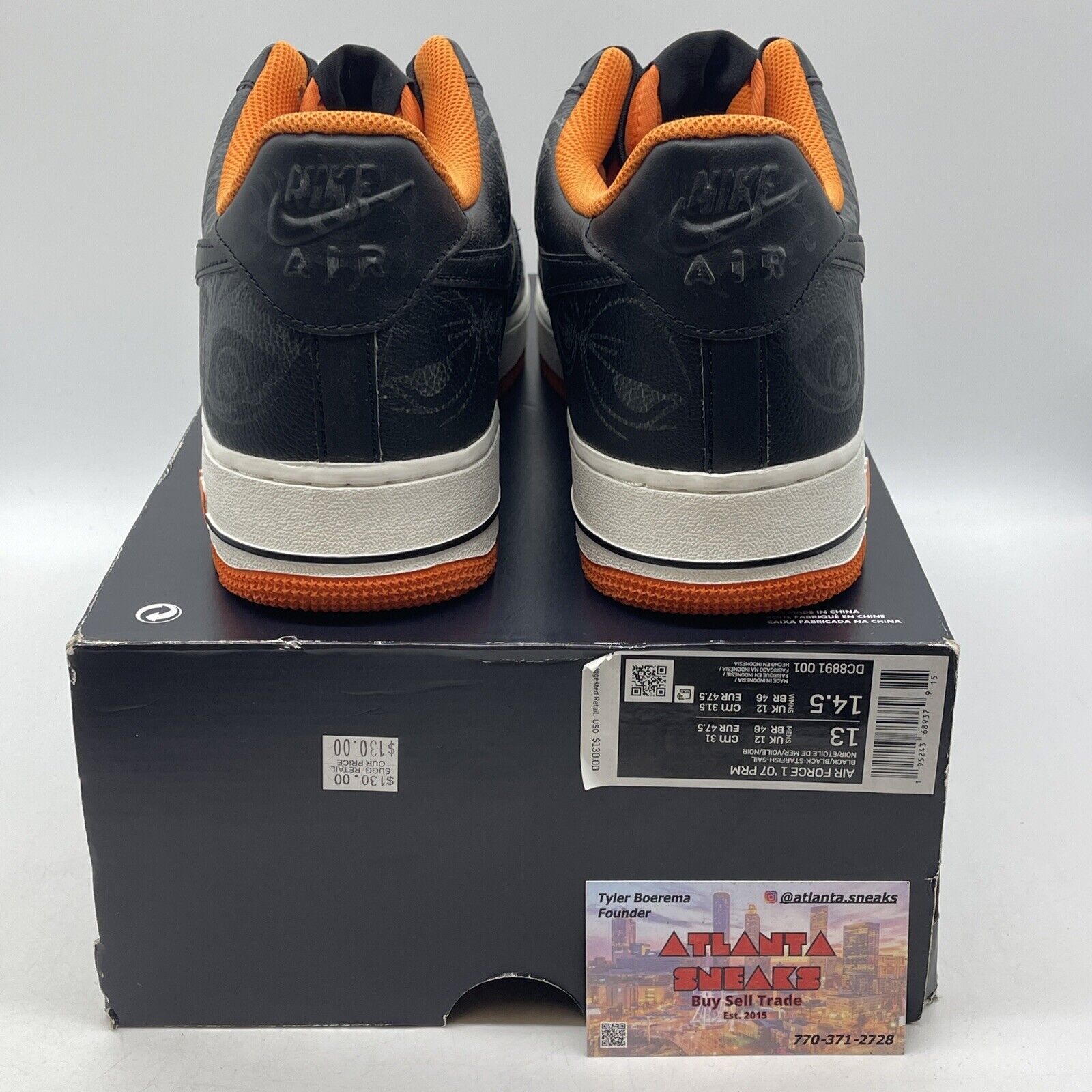 Size 13 - Air Force 1 ‘07 Halloween Black Orange White Leather (DC8891-001)