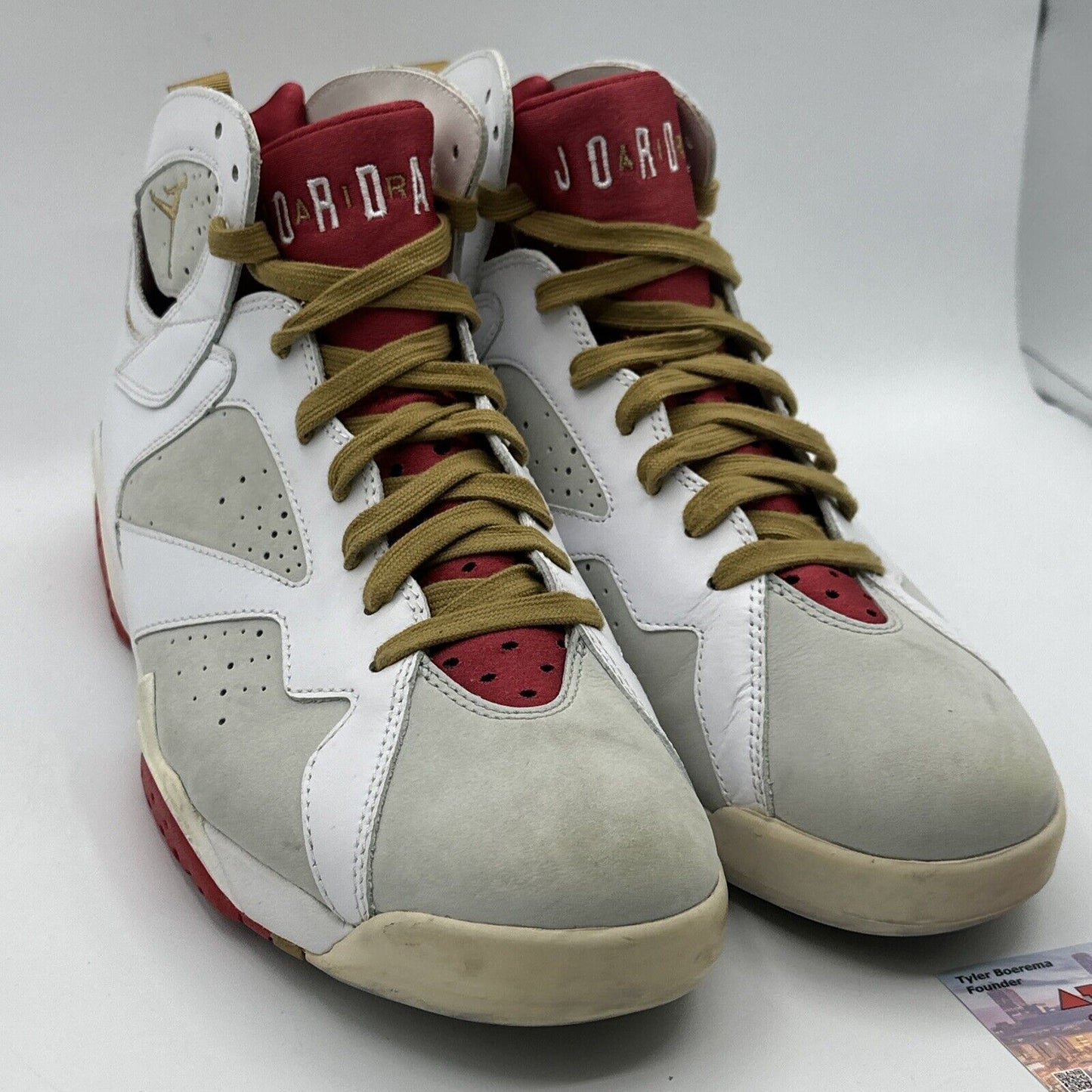 Size 11.5 - Jordan 7 Retro Year Of The Rabbit 2011 White Gold Red Rare OG Leathe