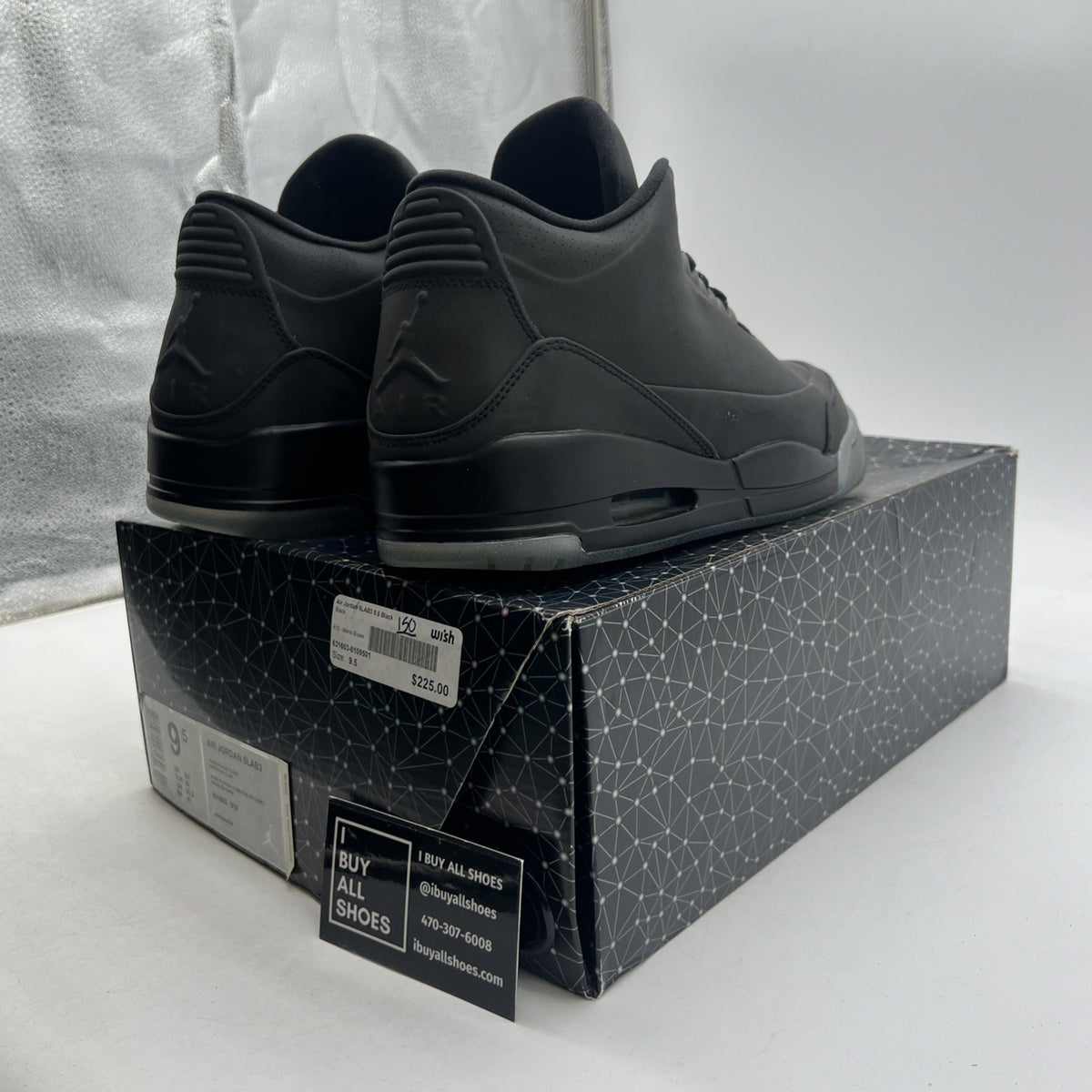 Size 9.5 - Air Jordan 3 5Lab3 Reflective Black (631603-010