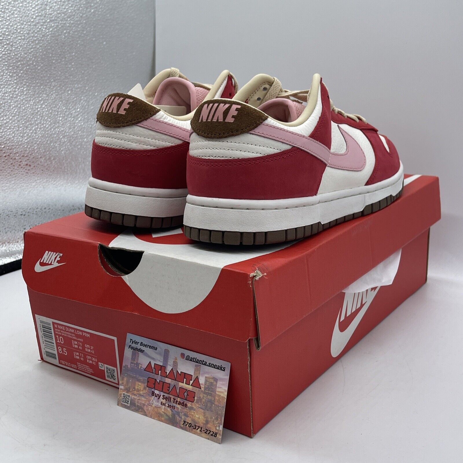 Size 10W - Nike Dunk Premium Low Bacon White Brown Suede Leather (FB7910-600)