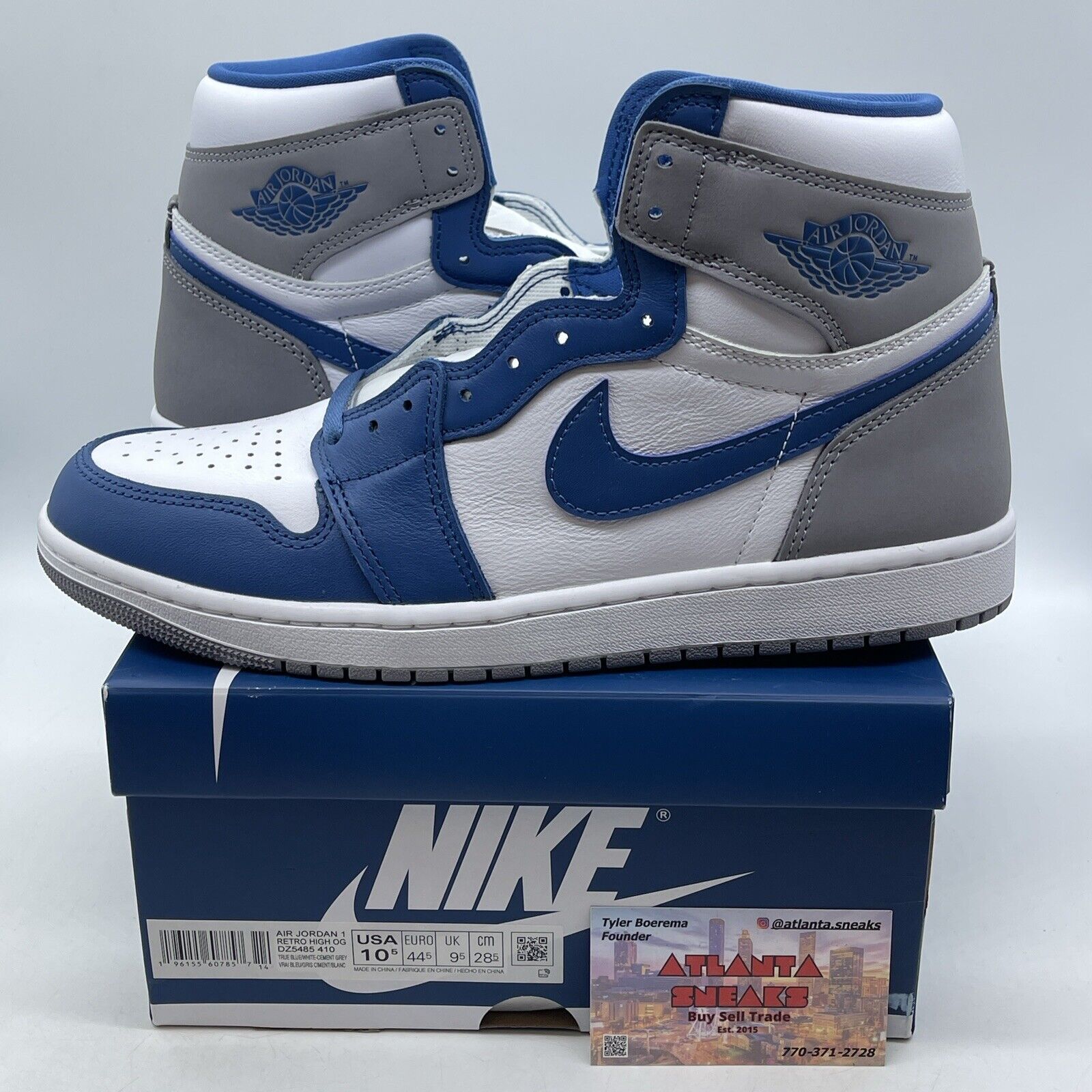 Size 10.5 - Jordan 1 Retro OG High True Blue Grey White Suede (DZ5485-410)