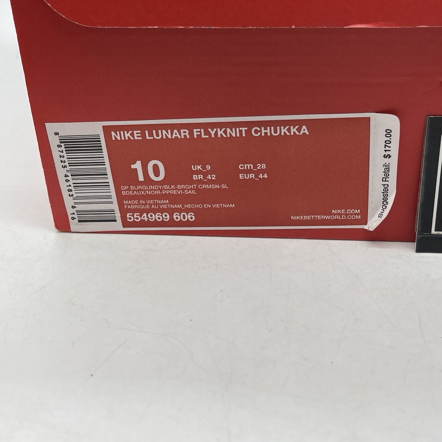 Size 10 - Nike Lunar Flyknit Chukka Red (554969-606)