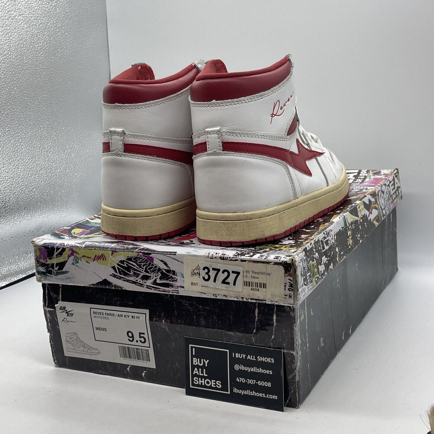 Size 9.5 -reeves paris air kiy Jordan 1 metallic red leather retro 1 of high 85
