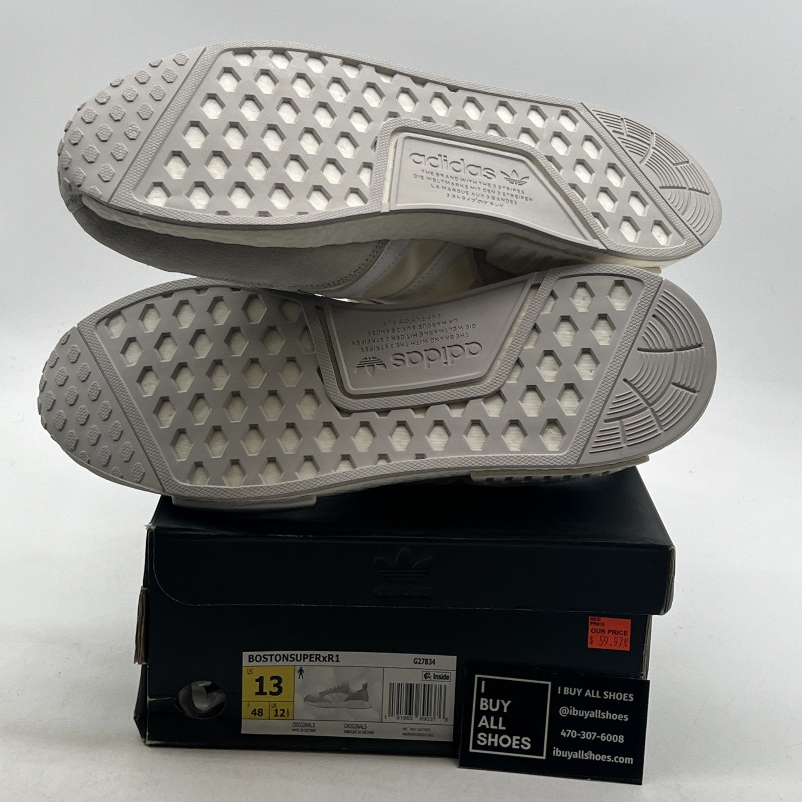 Size 13 - adidas Boston Super R1 Triple White (G27834)