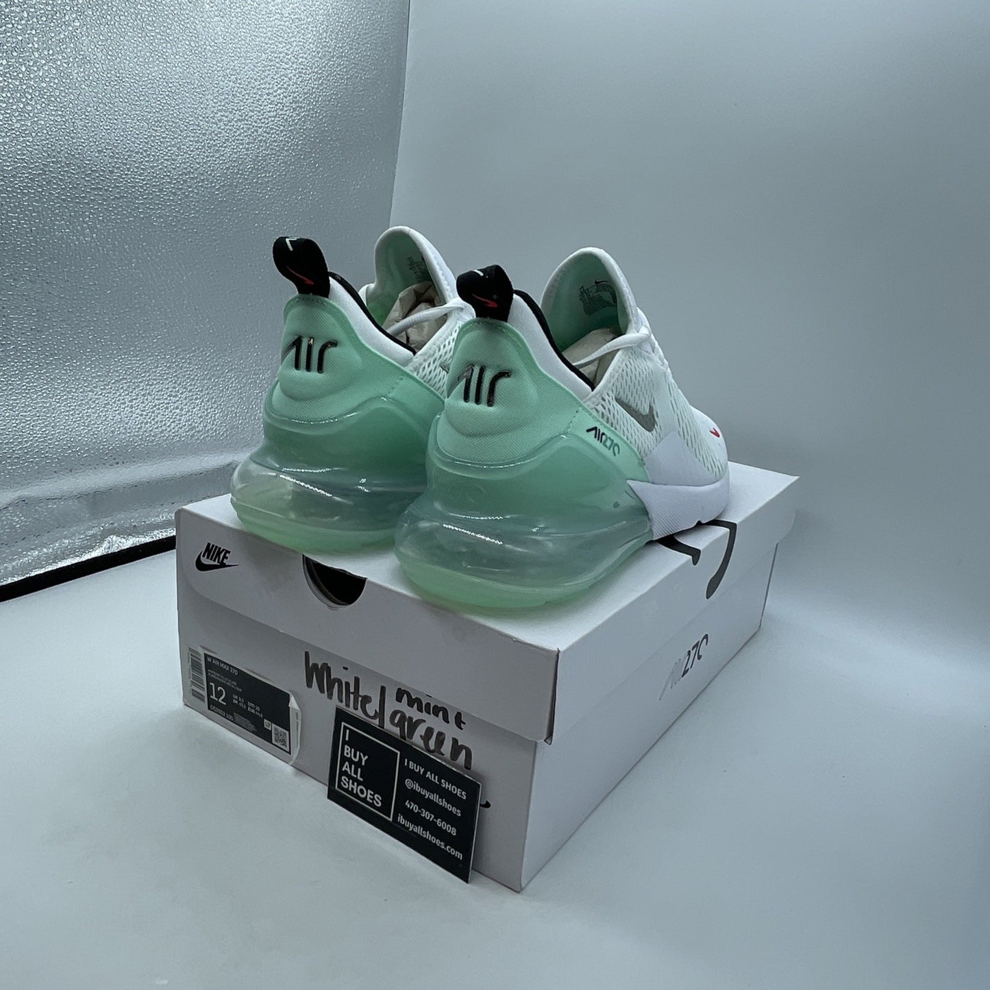 Size 12W - Nike Air Max 270 White Mint Foam (DQ7652-100)